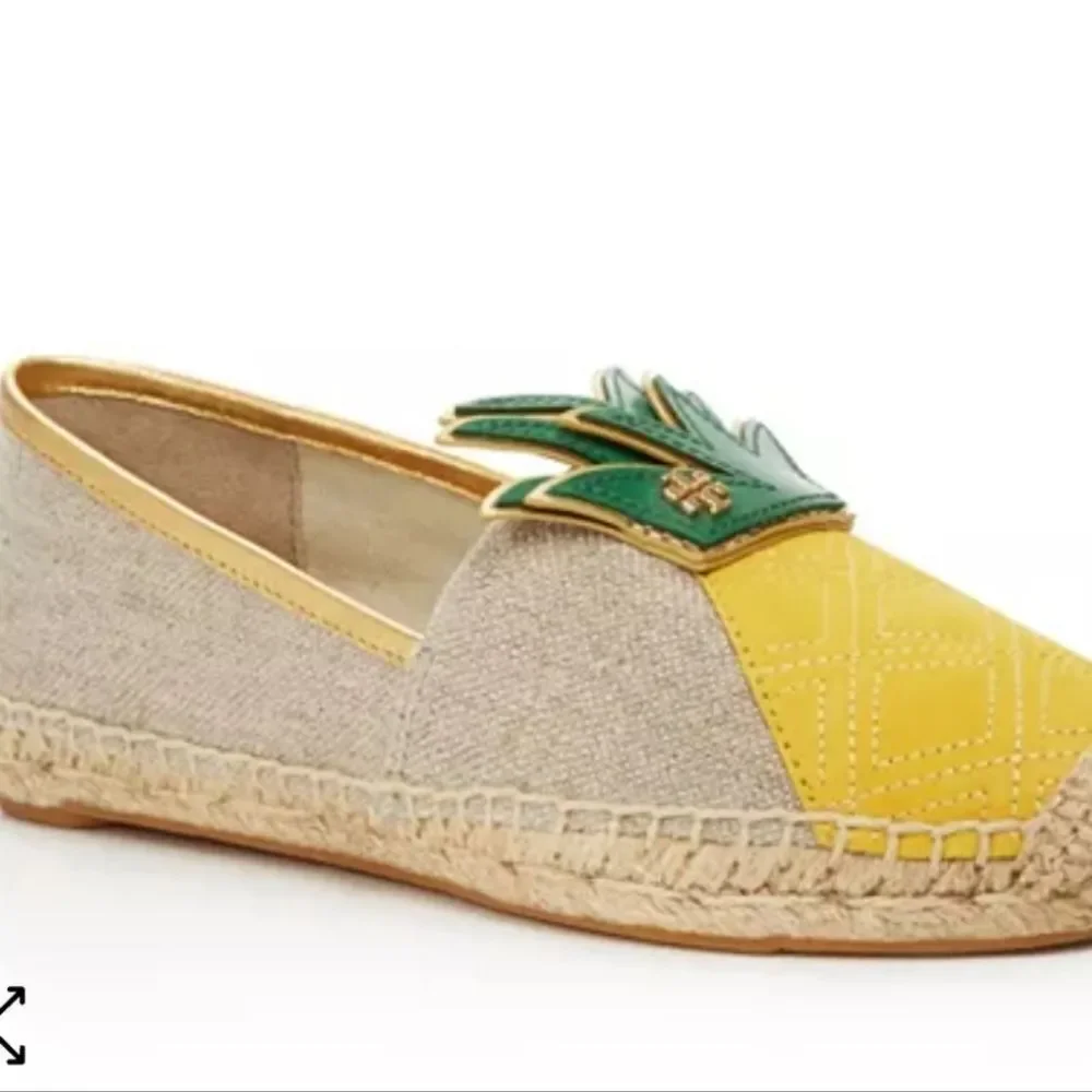 Tory Burch Women's Pineapple Espadrilles - Green and Yellow Size 5 NEW